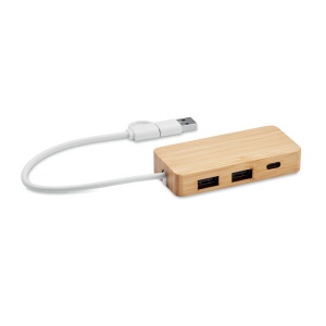Hub USB 3 ports en bambou - HUBBAM 2