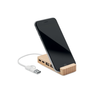 Hub USB 4 ports en bambou - HUBSTAND 4