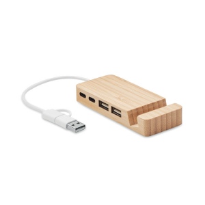 Hub USB 4 ports en bambou - HUBSTAND 2