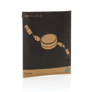 Câble 45W rétractable 6 en 1 en aluminium recyclé Terra RCS 13