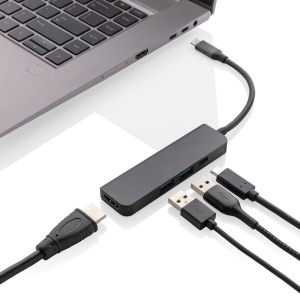 Hub avec entrée HDMI en aluminium recyclé Terra RCS 4