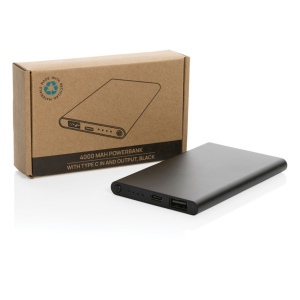 Powerbank 4000mAh en plastique recyclé/aluminium RCS 22