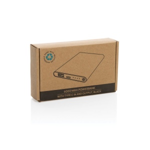 Powerbank 4000mAh en plastique recyclé/aluminium RCS 23