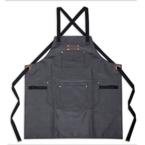 Tablier en toile enduite et cuir 3
