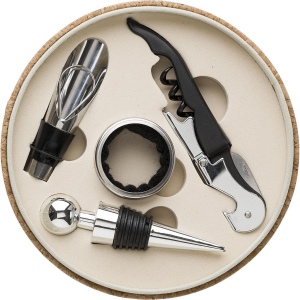 Set à vin dans un écrin en PU aspect liège Milana 3