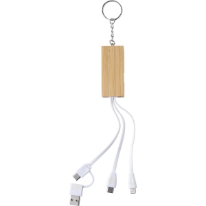 Porte-clés câble de charge en bambou Sutton 3