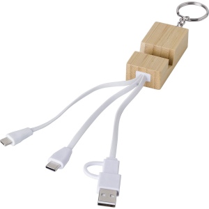 Porte-clés câble de charge en bambou Sutton 5