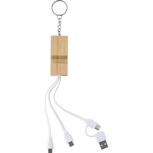 Porte-clés câble de charge en bambou Sutton 2