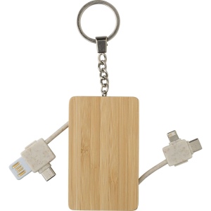 Porte-clés câble de charge en bambou Bianca 3