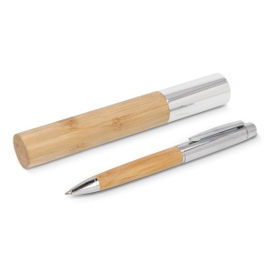 Stylo-bille en métal bambou dans un tube 2