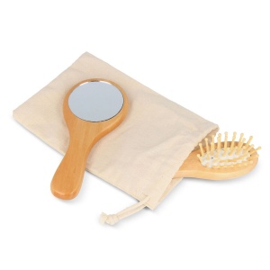 Set de brosses et miroirs en bois Schima superba 2