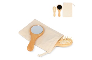 Set de brosses et miroirs en bois Schima superba