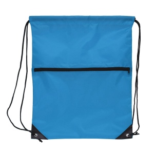 Sac à cordon 210T R-PET avec fermeture éclair 15
