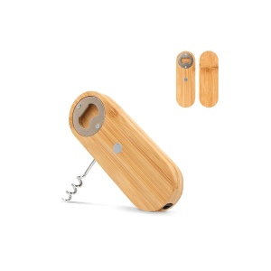 Ouvre-bouteille multifonctionnel en bambou