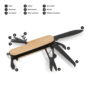 Multi-outils en bambou 9 fonctions 7