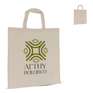 Sac bandoulière en coton 140g/m² 38x42cm poignée courte
