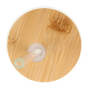 Verre avec couvercle en bambou et paille 450 ml 4
