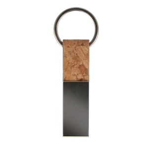 Porte-clés rectangulaire en liège et métal 2