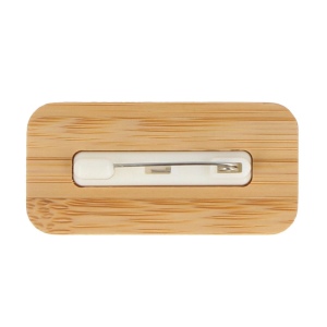 Badge nominatif en bambou avec épingle 5