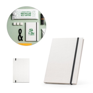 MILKY. Carnet A5 fabriqué à partir de briques de lait recyclées avec pages lignées