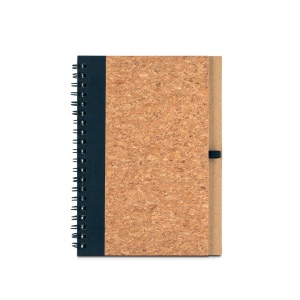 VICENTE. Carnet B6 en liège et polyester recyclé (100% rPET) avec stylo bille 3