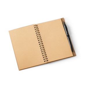 VICENTE. Carnet B6 en liège et polyester recyclé (100% rPET) avec stylo bille 6