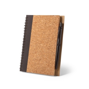 VICENTE. Carnet B6 en liège et polyester recyclé (100% rPET) avec stylo bille 2