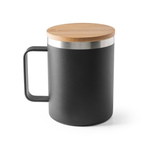 LAUDA. Mug en acier inoxydable recyclé à 90% avec couvercle en bambou 420 mL 4