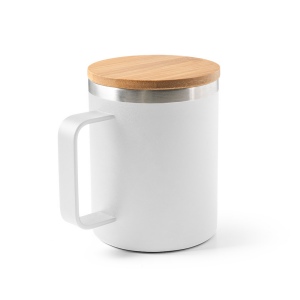 LAUDA. Mug en acier inoxydable recyclé à 90% avec couvercle en bambou 420 mL 3