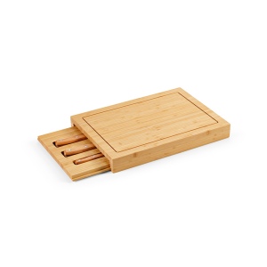 Planche à découper Brancusi en bambou avec couteaux de cuisine 7