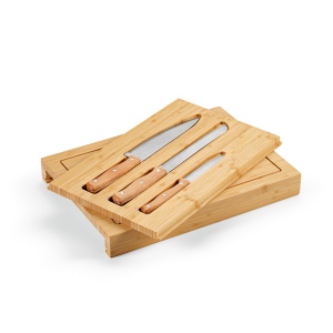 Planche à découper Brancusi en bambou avec couteaux de cuisine 8