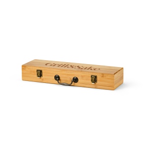 Set barbecue Turner bambou,mallette: pince, fourchette et spatule 4