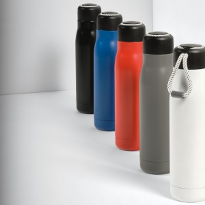 Gourde Lena rInox 570ml. IDouble paroi, étanche,poignée en rPET 34