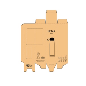 Gourde Lena rInox 570ml. IDouble paroi, étanche,poignée en rPET 35