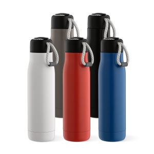 Gourde Lena rInox 570ml. IDouble paroi, étanche,poignée en rPET 12