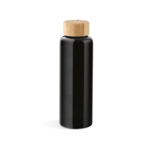 Gourde Indus en verre borosilicate,bouchon bambou 510ml. Etanche 19