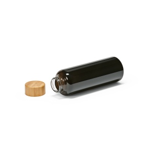Gourde Indus en verre borosilicate,bouchon bambou 510ml. Etanche 24