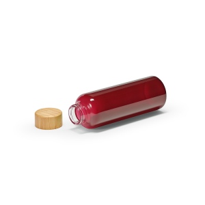 Gourde Indus en verre borosilicate,bouchon bambou 510ml. Etanche 26