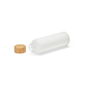 Gourde Indus en verre borosilicate,bouchon bambou 510ml. Etanche 27