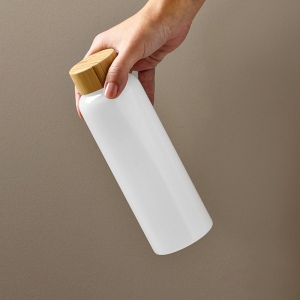 Gourde Indus en verre borosilicate,bouchon bambou 510ml. Etanche 34