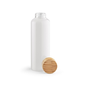 Gourde Indus en verre borosilicate,bouchon bambou 510ml. Etanche 10