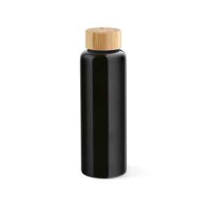 Gourde Indus en verre borosilicate,bouchon bambou 510ml. Etanche 14