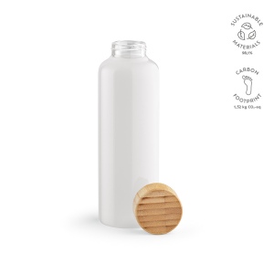 Gourde Indus en verre borosilicate,bouchon bambou 510ml. Etanche 5