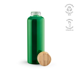 Gourde Indus en verre borosilicate,bouchon bambou 510ml. Etanche 6