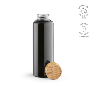 Gourde Indus en verre borosilicate,bouchon bambou 510ml. Etanche 2