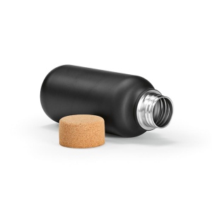 Gourde Volga rInox 530ml. Bouchon  liège. Paroi simple, étanche 24
