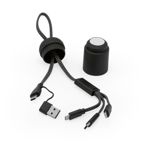 Câble de charge Versacord 5-en-1 rPET, tube de rangement rABS 3