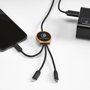 Câble de charge Asimov 5-en-1 bambou/rPET,lumineux,charge rapide 4