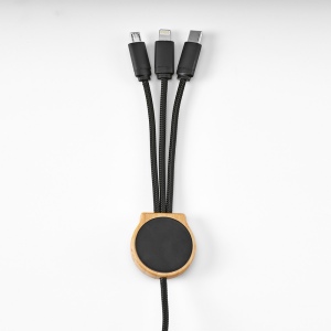 Câble de charge Asimov 5-en-1 bambou/rPET,lumineux,charge rapide 6