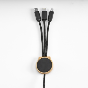 Câble de charge Asimov 5-en-1 bambou/rPET,lumineux,charge rapide 8